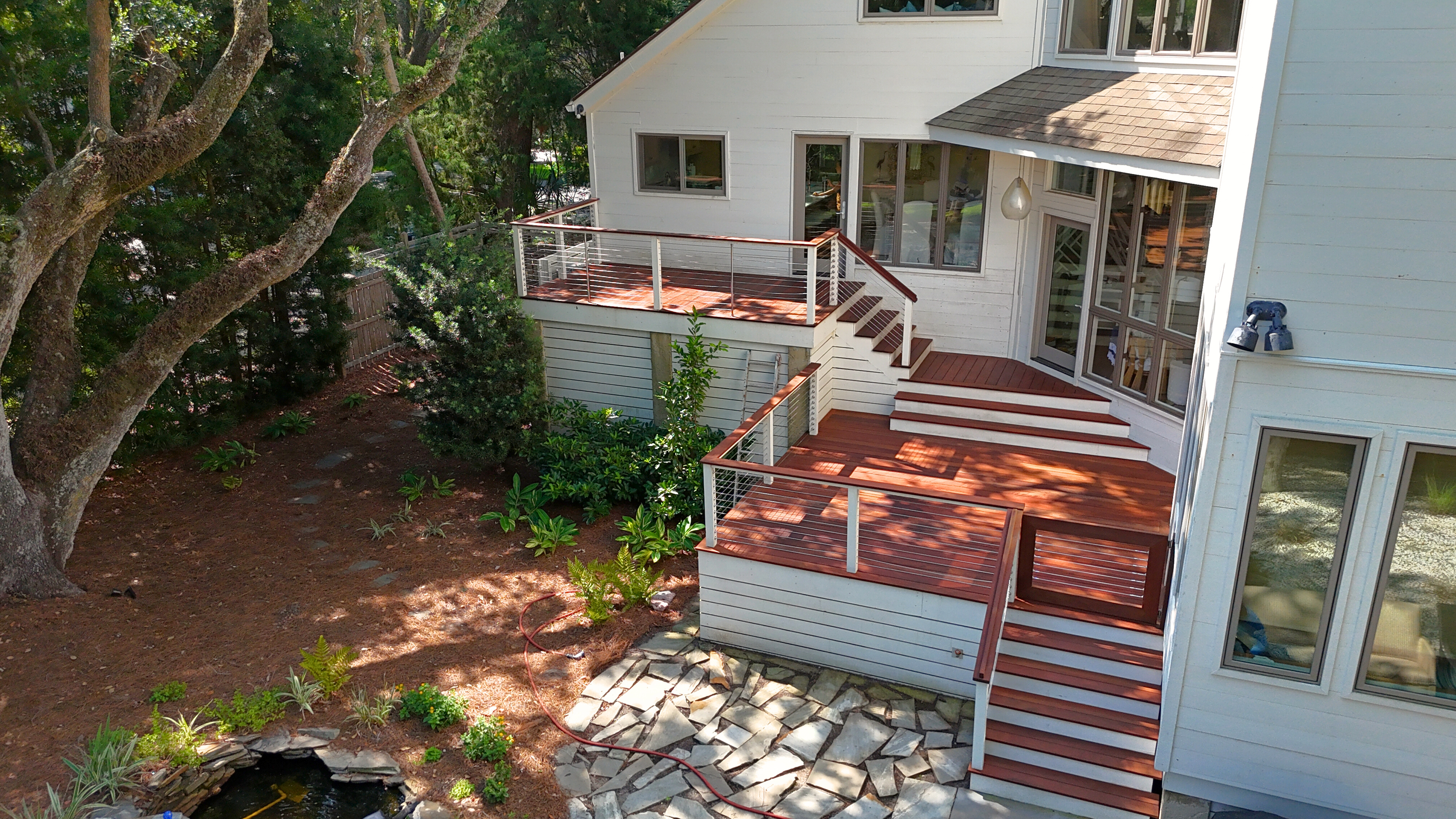 Restored deck with premium varnish finish