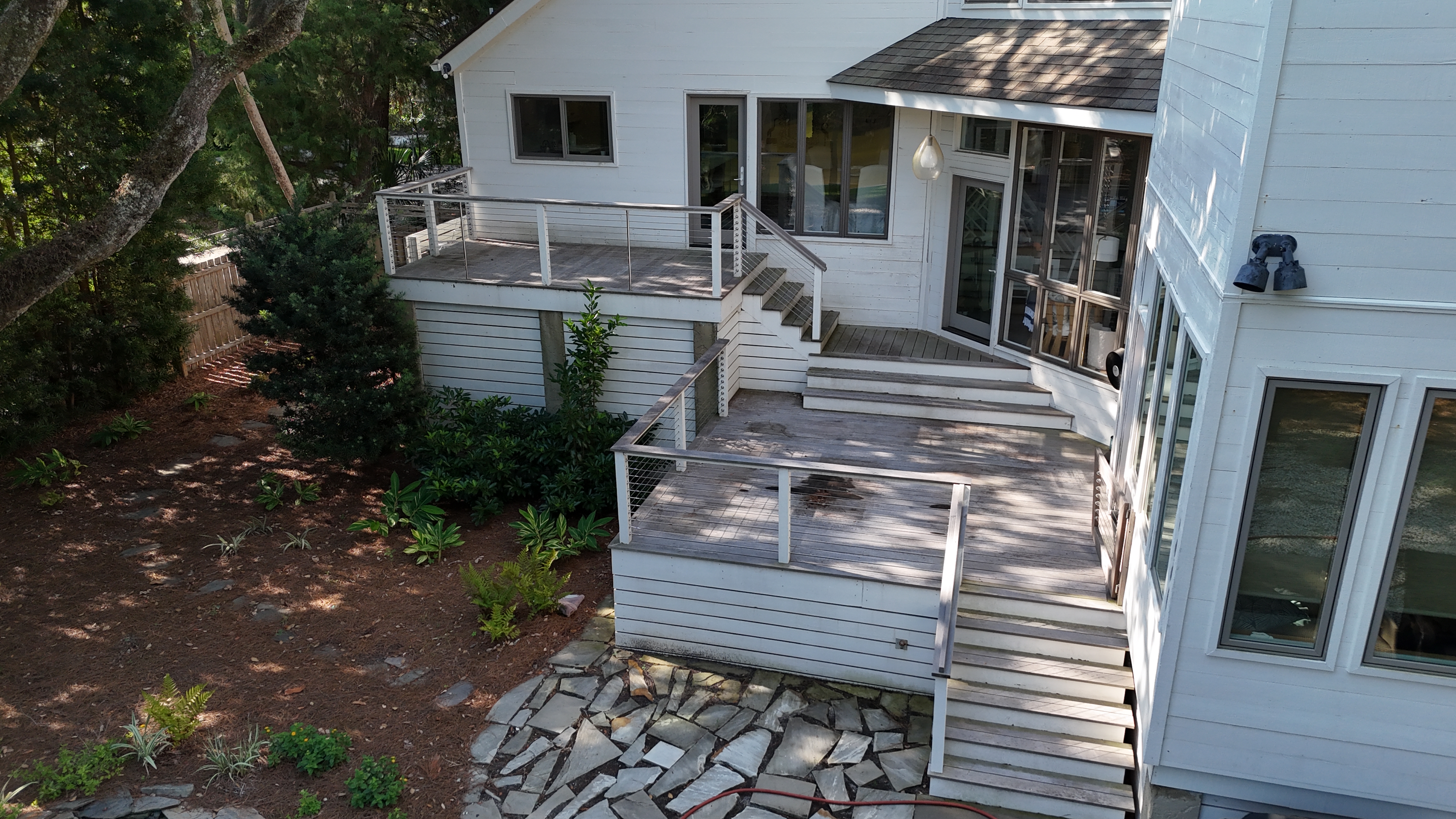Weathered deck before restoration